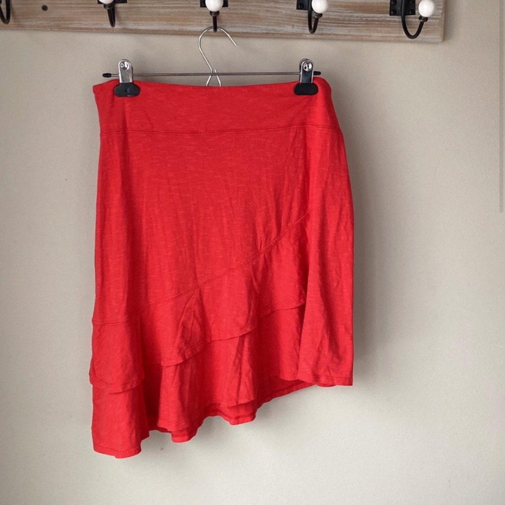 Toad and Co. scalloped ruffle asymmetrical mini skirt